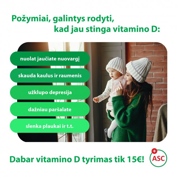 Dabar vitamino D tyrimas tik 15€! 